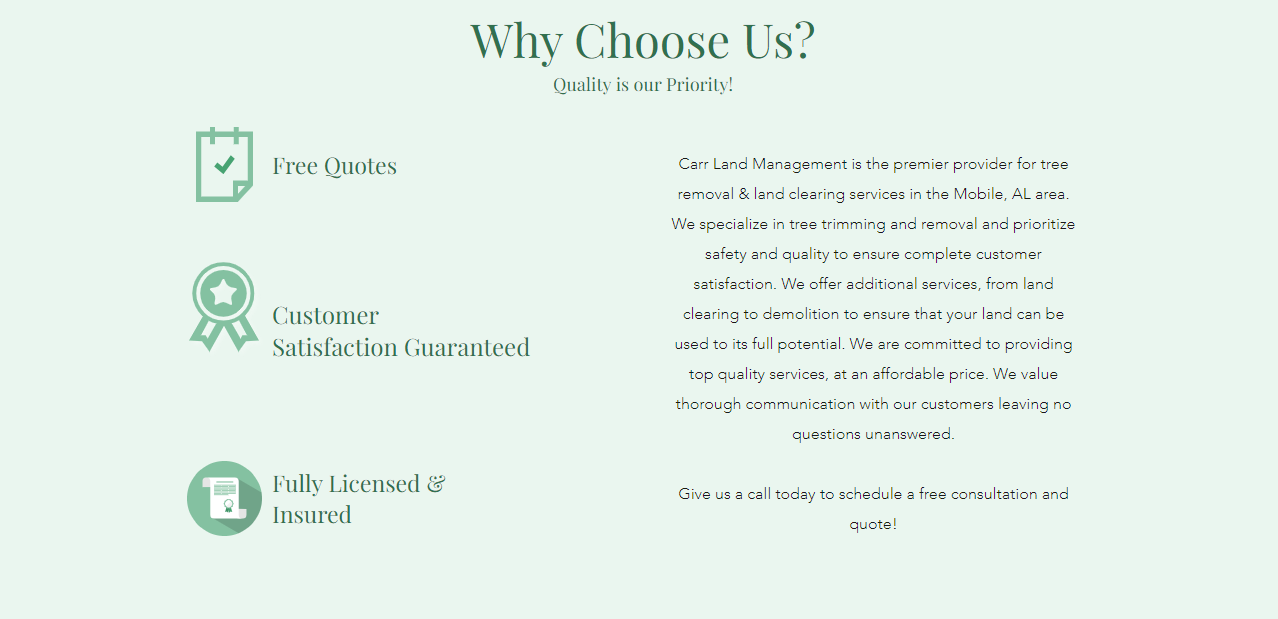 Carr Land Management Top Choice Tree Removal and Marine Construction